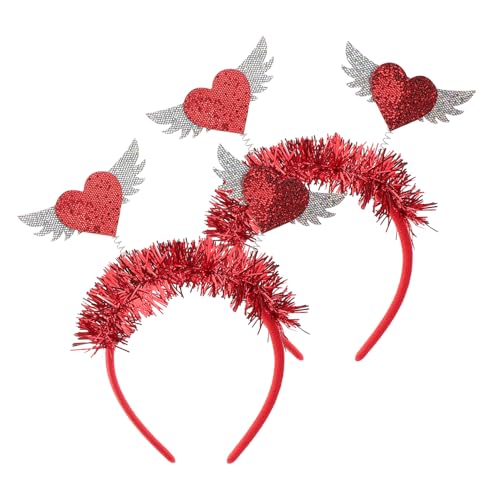 Housoutil 2Stücke Valentinstag Haarband Mit Roten Herz Pailletten Glitzer Kopfbedeckung Für Partys Und Dekoration Für Valentinstag Hochzeiten Und Festliche Anlässe von Housoutil