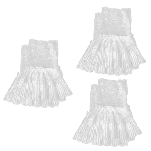 Housoutil 3 Paare Abnehmbare Spitzenärmel Manschetten mit Floralen Details Komfortabel und Atmungsaktiv für Outfits von Housoutil