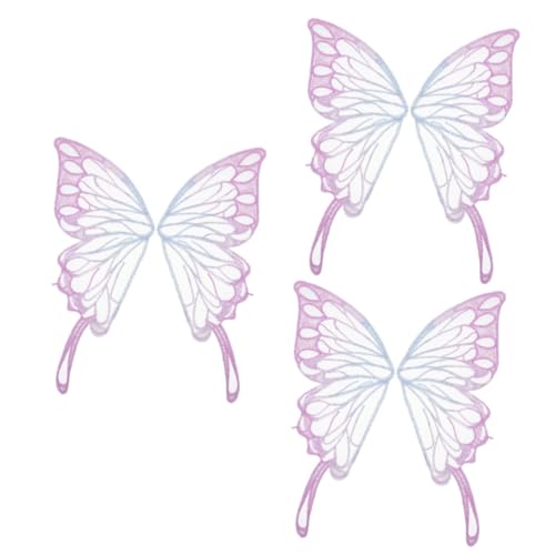 Housoutil 3 Paare Schmetterling gestickter Aufnäher Fälschung Flecken Schmetterlinge Patch Stoff Party Sticked Butterfly Applica Mehrere Formen Schmetterlingsapplikation Polyestergarn von Housoutil