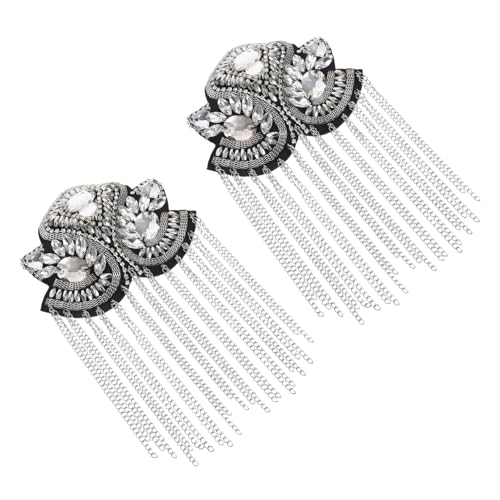 Housoutil 3 Paare Silberne Retro Punk Schulterklappen mit Quasten Vintage Metall Schulterabzeichen Fransen Epaulett Dekoration für Kostüm Anzug Bühnenauftritt und Uniform Housoutil 3 Paare Silberne Retro Punk Schulterklappen mit Quasten Vintage Metall Schulterabzeichen Fransen Epaulett Dekoration für Kostüm Anzug Bühnenauftritt und Uniform von Housoutil