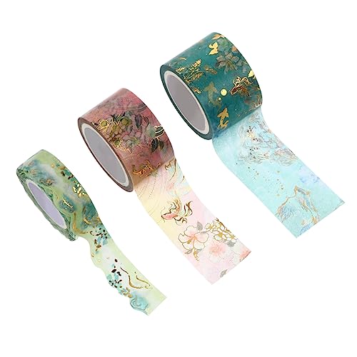 Housoutil 3 Rollen Antikes Washi Klebeband Vintage Masking Tape für Diy Kunsthandwerk Dekorative Designs für Notizbücher Scrapbooking und Geschenkverpackung von Housoutil
