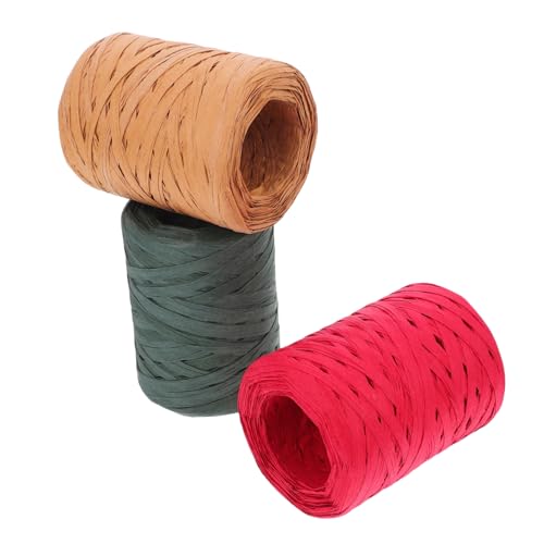 Housoutil 3 Rollen Bastband DIY Geschenkideen Dekorationsband Hochzeit Blumenstrauß Geschenkschnur geschenkbänder set hochzeitsgeschenk Band Masse Bastseile Wickelband Verpackungsband Papier von Housoutil