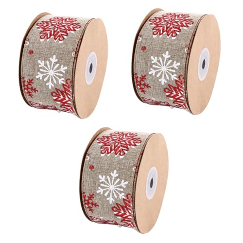Housoutil 3 Rollen Breites Weihnachtsband Schneeflocken Muster Langlebiges DIY Geschenkband und Bastelzubehör für Geschenkverpackung Weihnachtsbaumdekoration Kuchen und Partydekoration Housoutil 3 Rollen Breites Weihnachtsband Schneeflocken Muster Langlebiges DIY Geschenkband und Bastelzubehör für Geschenkverpackung Weihnachtsbaumdekoration Kuchen und Partydekoration von Housoutil