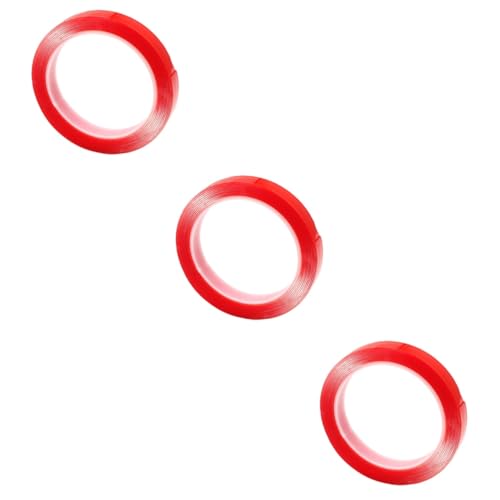 Housoutil 3 Rollen Bürokratie Schwer Multifunktional Doppelseitig Klebeband Multifunktionales Doppelseitiges Klebeband Doppelseitige Klebebandrolle Montageband Acrylsäure Rot von Housoutil