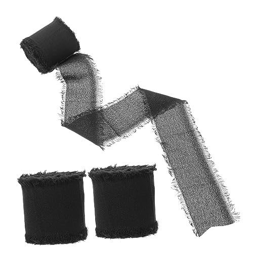 Housoutil 3 Rollen Chiffon Fransenband À Dekorative Bänder für Hochzeiten Bastelprojekte und Geschenkverpackungen Strapazierfähig und Leuchtenden Farben für Partys und Diy Ideen von Housoutil