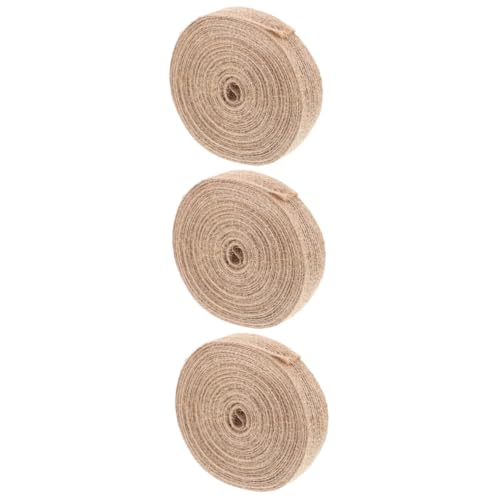 Housoutil 3 Rollen DIY Handgefertigtes Hanfseil Hochzeit Sackleinen Vintage Dekoband Verpackungsbänder Dekobänder Band Zur Kranzherstellung Bänder Zum Basteln DIY Geschenkband Jute von Housoutil