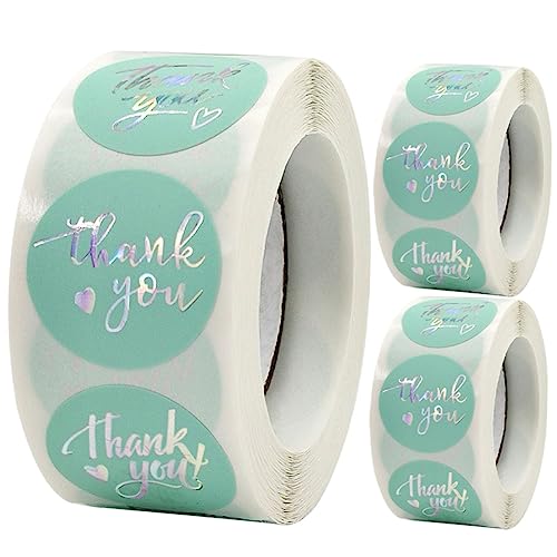 Housoutil 3 Rollen Dankeschön Aufkleber Selbstklebende Etiketten für Umschläge Verpackungen und für Hochzeiten Geburtstage und Diy Projekte Farbenfrohe Designs von Housoutil