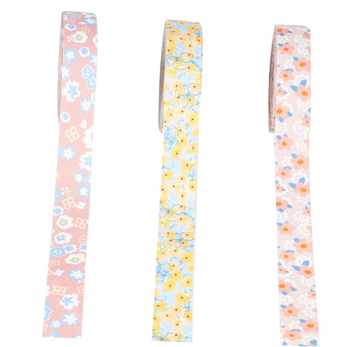 Housoutil 3 Rollen Diy Blumenprägung Bänder Doppelseitiges Geschenkband für Haarschmuck Bastelprojekte und Dekorationen von Housoutil