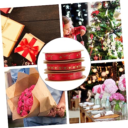 Housoutil 3 Rollen Geschenkband Satin Schleifenband Weinrot mit Herz und Schriftmotiv Deko Geschenkverpackung für Valentinstag Basteln Housoutil 3 Rollen Geschenkband Satin Schleifenband Weinrot mit Herz und Schriftmotiv Deko Geschenkverpackung für Valentinstag Basteln von Housoutil