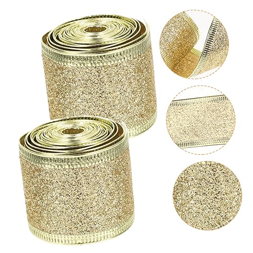 Housoutil 3 Rollen Glitzernde Geschenkband Dekorationsbänder Gold für Feste Verpackungen und Kreative Diy Projekte Breit von Housoutil
