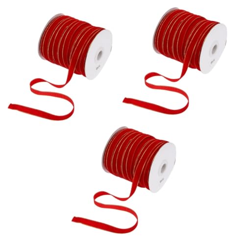 Housoutil 3 Rollen Goldener Velours Geschenkband Yards Robustes Formstabiles Weihnachtsband mit Rand für Geschenkverpackung Basteln und Weihnachtskränze Vielseitiges Dekorationsband für Housoutil 3 Rollen Goldener Velours Geschenkband Yards Robustes Formstabiles Weihnachtsband mit Rand für Geschenkverpackung Basteln und Weihnachtskränze Vielseitiges Dekorationsband für von Housoutil