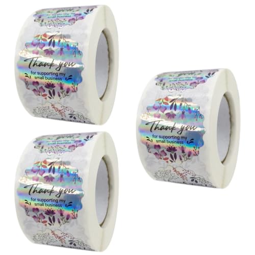 Housoutil 3 Rollen Roll mit Selbstklebenden Regenbogen Blumenaufklebern Dekorative Etiketten für Partys und Diy Projekte für Besondere Anlässe und Kreative Verpackungen von Housoutil