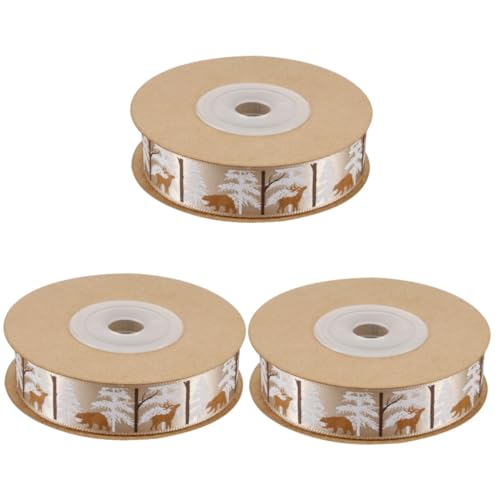 Housoutil 3 Rollen Weihnachtliches Geschenkband Breit mit Festlichen Druckmotiven Rentier und Bär Dekoratives Geschenkverpackungsband für Weihnachtsbaum und Geschenkdeko Housoutil 3 Rollen Weihnachtliches Geschenkband Breit mit Festlichen Druckmotiven Rentier und Bär Dekoratives Geschenkverpackungsband für Weihnachtsbaum und Geschenkdeko von Housoutil