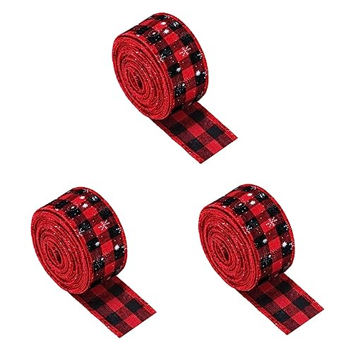 Housoutil 3 Rollen Weihnachtliches Geschenkband Kariert Rot Schwarz Hochwertiges Geschenkverpackungsband mit Festlichem Schneeflockenmuster für DIY Dekorationen und Weihnachtsgeschenke Housoutil 3 Rollen Weihnachtliches Geschenkband Kariert Rot Schwarz Hochwertiges Geschenkverpackungsband mit Festlichem Schneeflockenmuster für DIY Dekorationen und Weihnachtsgeschenke von Housoutil