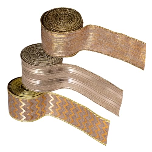 Housoutil 3 Rollen Weihnachts-bauernhaus Juteband mit Drahtkante Flexibles Geschenkband für Kränze DIY Basteln Weihnachtsbaum Festtagsdekoration Farben Housoutil 3 Rollen Weihnachts-bauernhaus Juteband mit Drahtkante Flexibles Geschenkband für Kränze DIY Basteln Weihnachtsbaum Festtagsdekoration Farben von Housoutil