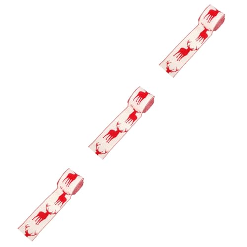 Housoutil 3 Rollen Weihnachtsbandrolle mit Weißem Rentiermuster Vielseitiges DIY Dekoband für Geschenkverpackung und Festliche Baumdekoration Langlebig Farbecht für Weihnachtsbasteln und Housoutil 3 Rollen Weihnachtsbandrolle mit Weißem Rentiermuster Vielseitiges DIY Dekoband für Geschenkverpackung und Festliche Baumdekoration Langlebig Farbecht für Weihnachtsbasteln und von Housoutil