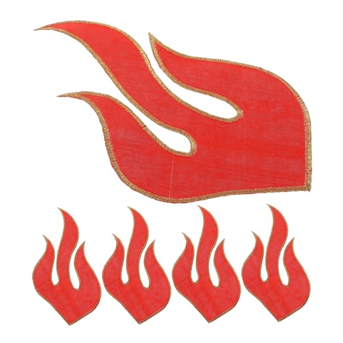 Housoutil 3 Sätze Bügelbilder Feuerflamme Gestickte Aufnäher Für Kleidung Selbstklebende Bügelflicken Für Jeansjacken Shirts Und Taschen Zum Verzieren Und Reparieren 5 Stück * 3 von Housoutil