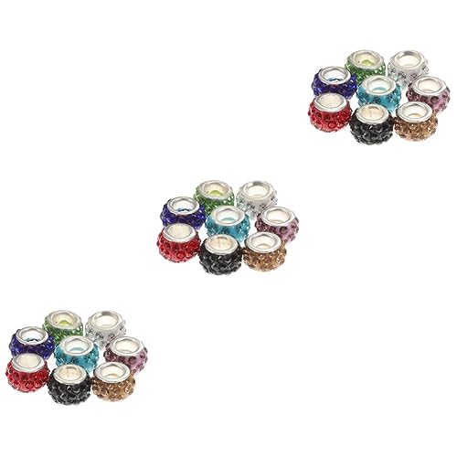 Housoutil 3 Sätze Diy Armband Perlen Bunte Spacer Perlen Polymer Clay Schmuck Basteln Für Armbänder Und Weiß Helllila Schwarz Kristallgelb Seenblau Hellgrün Dunkellila Und Rot 80 Stück * 3 von Housoutil