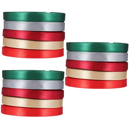 Housoutil 3 Sätze Diy Dekorative Bänder Spitzenband Bänder Zum Verpacken Rustikal Natürlich Party Für Weihnachtsverpackungsband Weihnachtsband Verpackungszubehör Polyester 5 Rollen * 3 von Housoutil