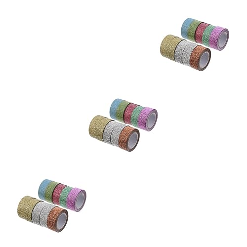 Housoutil 3 Sätze Diy Glitzer Klebeband Bunte Washi Tapes Für Bastelprojekte Journals Und Deko Pro Einfach Abzureißen Leicht Und Tragbar 10 Stück * 3 von Housoutil