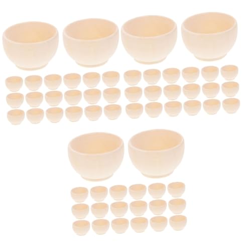 Housoutil 3 Sätze Diy Holzschalen Unlackierte Bastelschalen Malerei Unfertige Mini Holzschalen Für Dekoration Und Bastelprojekte 20 Stück * 3 von Housoutil