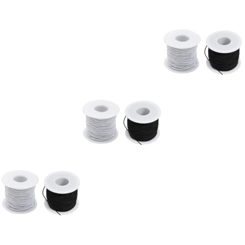 Housoutil 3 Sätze Elastische Schnur Für DIY Armbänder Und Schmuck Starkes Gummiband Für Bastelarbeiten Schwarz Und Weiß Für Handgefertigte Ketten Und Anhänger 2 Rollen * 3 von Housoutil
