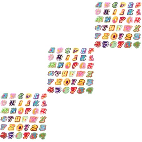 Housoutil 3 Sätze Englischer Brief Patch Stoff Aufnäher für Kleidungsapplikationen Nähen Sie Strass-Patches Name Alphabetapplikationen klein Dekorative Aufnäher für Kleidung Stickereiflecken von Housoutil