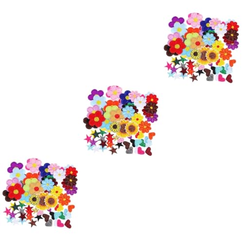 Housoutil 3 Sätze Farbenfroher Gestickter Stofffleck Patch Aufnähen Bestickt Tuch Stickerei Flecken Stickflicken Aufbügeln Taschenaufnäher Aufnäher Für Blumenkleidung Stickgarn 71 Stück * 3 von Housoutil