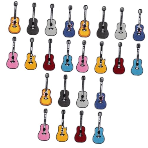 Housoutil 3 Sätze Gitarren-stoffaufkleber Applique Patches Aufkleber Patches Nähen Aufnäher Für Kleidungsapplikationen Im Freien Vinyl Aufnäher Für Jeans Kleiderflicken Aufbügeln 8 Stück * 3 von Housoutil