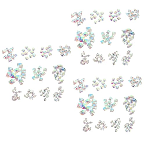 Housoutil 3 Sätze Glaskristall Nähperlen Gemischte Stile Flachrücken Rhinestones Für Bekleidungszubehör Diy Handarbeiten Und Haarschmuck 120 Stück * 3 von Housoutil