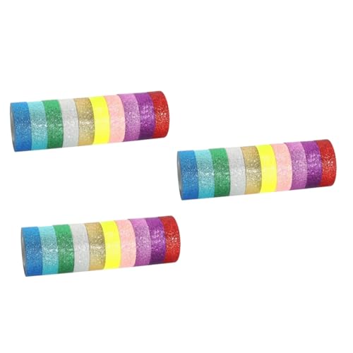Housoutil 3 Sätze Glitzerndes Washi Tape Teilig Buntes Dekoratives Klebeband DIY Basteln Geschenkverpackung Leicht Klebend ohne Rückstände Vielseitig Klein und Handlich für Büro und von Housoutil