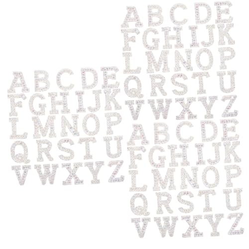 Housoutil 3 Sätze Heiße Diamant-buchstabenaufkleber Flecken Selbstklebende Buchstaben-patches Gepatcht Brief Strasssteine ​​aufnähen Strassaufnäher Für Kleidung Silber 26 Stück * 3 von Housoutil
