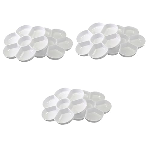 Housoutil 3 Sätze Imitation Keramikblütenform Aquarellpalette Mischpalette Für Farben Für Öl Und Wasserfarben Praktische Kunstzubehör Für Künstler 2 Stück * 3 von Housoutil