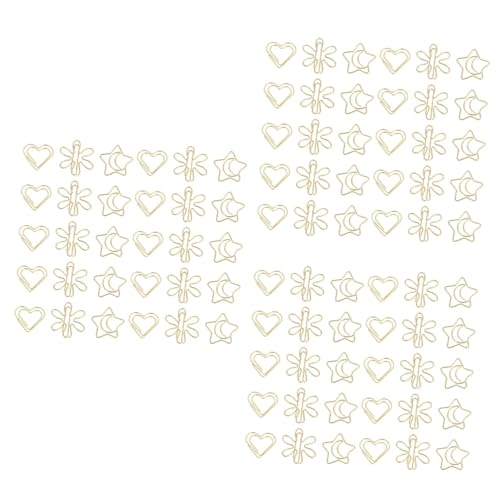 Housoutil 3 Sätze Kreative Büroklammern Vielseitige Metallclips Gold Geeignet Für Schule Büro Und Zuhause Stabil Und Elegant Für Dokumentenorganisation Und Deko 30 Stück * 3 von Housoutil