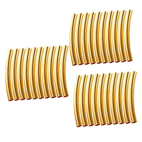 Housoutil 3 Sätze Kurze Röhrenperlen Metall Gebogene Spacer Beads Für Armband Schmuckherstellung Langlebige Diy Materialien Goldfarben Für Designs 100 Stück * 3 von Housoutil