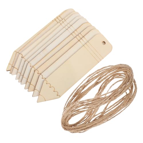 Housoutil 3 Sätze Lesezeichen und Zeichen Zu Kind Schild Etikett Loch mit bleistifte Holz-Lesezeichen blanko DIY Lesezeichen selber machen Ausschnitt aus Holz in Bleistiftform hölzern Khaki von Housoutil