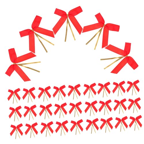 Housoutil 3 Sätze Rote Bowknot Schleifen Robuste Und Leichte Rippband Knotenschnur Für Diy Hochzeit Und Dekoration 50 Stück * 3 von Housoutil