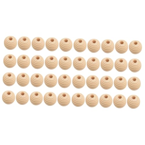 Housoutil 3 Sätze Runde Holzperlen Für Diy Schmuckherstellung Naturholzperlen Mit Schraubengewinde Armbänder Und Und Farbbeständig 50 Stück * 3 von Housoutil