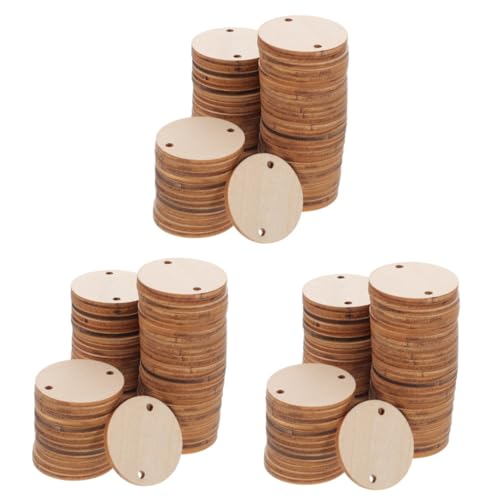 Housoutil 3 Sätze Runde Holzscheiben Unlackierte Holzstücke Für Diy Projekte Vielseitig Einsetzbar Für Tischdekoration Zum Bemalen Und Basteln 100 Stück * 3 von Housoutil