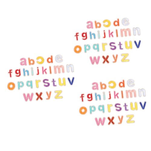 Housoutil 3 Sätze Stickelettaufkleber Brief Klein Stickereiflecken Flicken Nähen Stickerei-buchstaben-patches Für Und Stoffzubehör Stickkleber Polyesterfaden 26 Stück * 3 von Housoutil