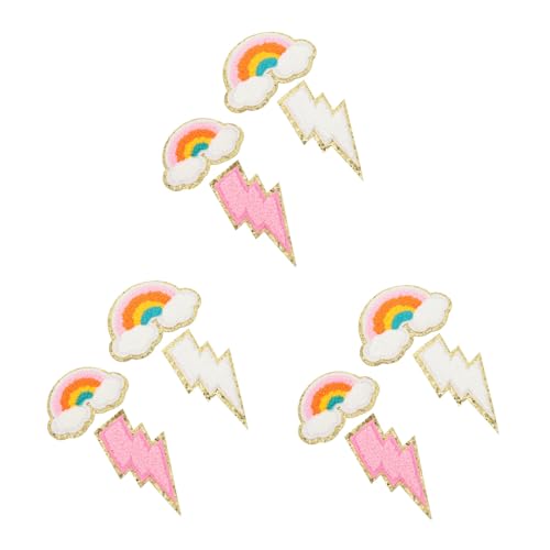 Housoutil 3 Sätze Teiliges Aufbügel Patches Bunte Cartoon Regenbogen Und Designs Für Diy Nähprojekte Selbstklebend Zur Verkleidung Von Löchern Dekoration Von Kleidung Taschen 14 Stück * 3 von Housoutil