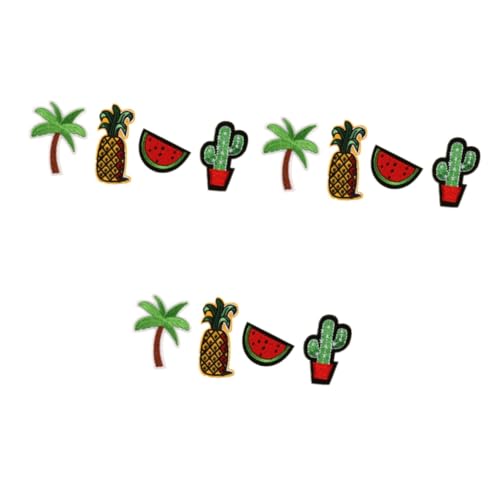 Housoutil 3 Sätze Teiliges Bestickte Diy Kleidung Patches Ananas Wassermelone Kokosbaum Kaktus Applikationen Für Jeans Jacken Taschen Kreative Bastelprojekte 12 Stück * 3 von Housoutil