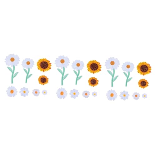 Housoutil 3 Sätze Teiliges Bestickte Patches Mit Sonnenblumen Für Diy Kleidung Bügelflicken Zur Individuellen Gestaltung Von Kleidung Taschen Und Handarbeiten Zum Verstecken Von 16 Stück * 3 von Housoutil
