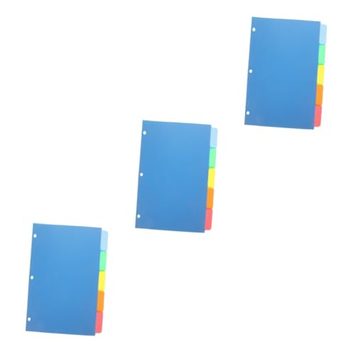 Housoutil 3 Sätze Teiliges Farbiges Ringbuch Trennblatt Praktische Index Trenner Für Notizbücher Büro Und Haushaltsorganisation Und Bürobedarf 5 Stücke * 3 von Housoutil
