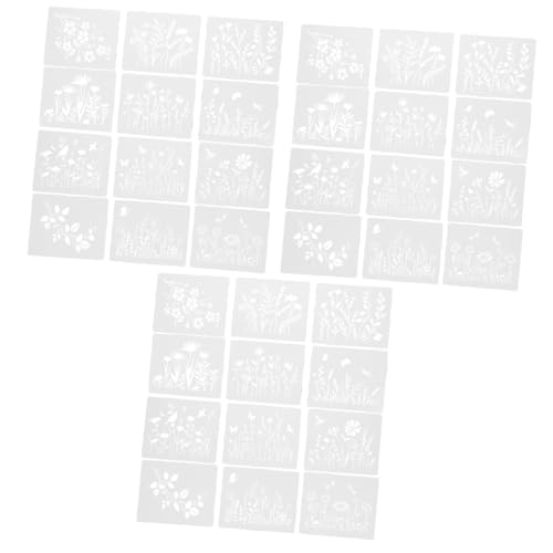 Housoutil 3 Sätze Teiliges Malerei Schablonen für Pflanzen und Wiederverwendbare DIY Schablonen Pet für Wandgestaltung Bastelprojekte und Scrapbooking für Erwachsene von Housoutil