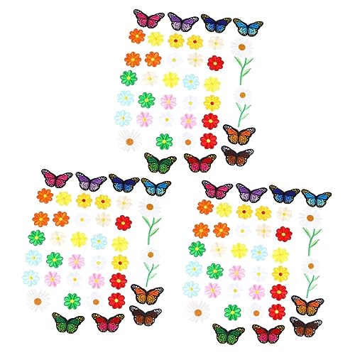 Housoutil 3 Sätze Teiliges Schmetterlings Bügelflicken Und Daisy Stickereien Zum Reparieren Und Dekorieren Von Kleidung Taschen Und Mehr 39 Stück * 3 von Housoutil