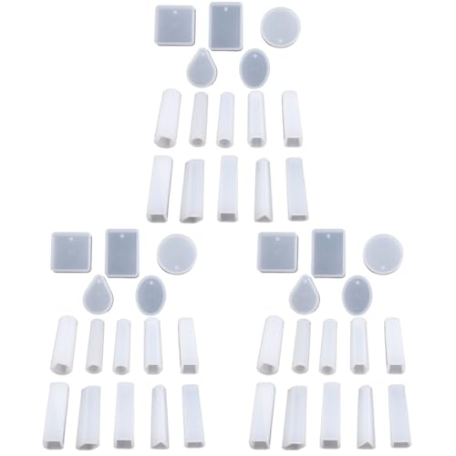 Housoutil 3 Sätze Teiliges Set Silikonformen für Schmuck Diy Verschiedene Anhänger Säulen Hornstifte Gießset für und Ohrringe für Bastelprojekte von Housoutil