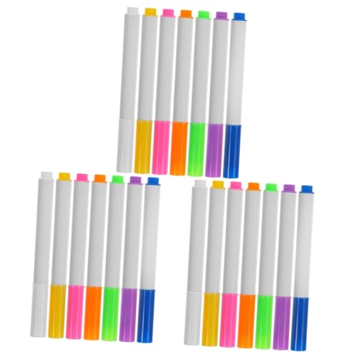 Housoutil 3 Sätze Teiliges Wiederverwendbare Whiteboard Marker Abwaschbare Filzstifte Für Schule Und Büro Trocknend Schnell Leuchtende Im Praktischen Aufbewahrungsbeutel 7 Stück * 3 von Housoutil