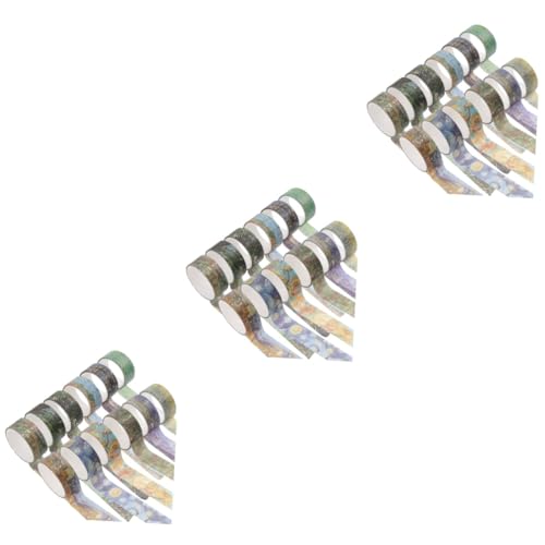 Housoutil 3 Sätze Vintage Gold Washi Tape Dekorative Klebebänder Für Diy Bastelarbeiten Scrapbooking Und Planer Kreative Designs Für Journale Und 12 Rollen * 3 von Housoutil