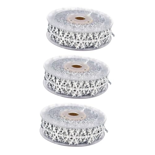 Housoutil 3 Stck. Teiliges Schneeflocken Dekoband Silber Weihnachtsbaum Schmuckband mit Kreativer Prägung Vielseitiges Geschenkband für Weihnachtsbaum Geschenkverpackung und DIY Housoutil 3 Stck. Teiliges Schneeflocken Dekoband Silber Weihnachtsbaum Schmuckband mit Kreativer Prägung Vielseitiges Geschenkband für Weihnachtsbaum Geschenkverpackung und DIY von Housoutil